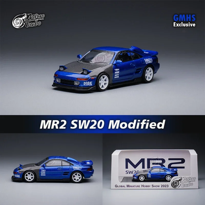 

Модифицированная GMHS эксклюзивная синяя капота из углеродного сплава Micro Turbo 1:64 MR2 SW20, Коллекционная модель автомобиля