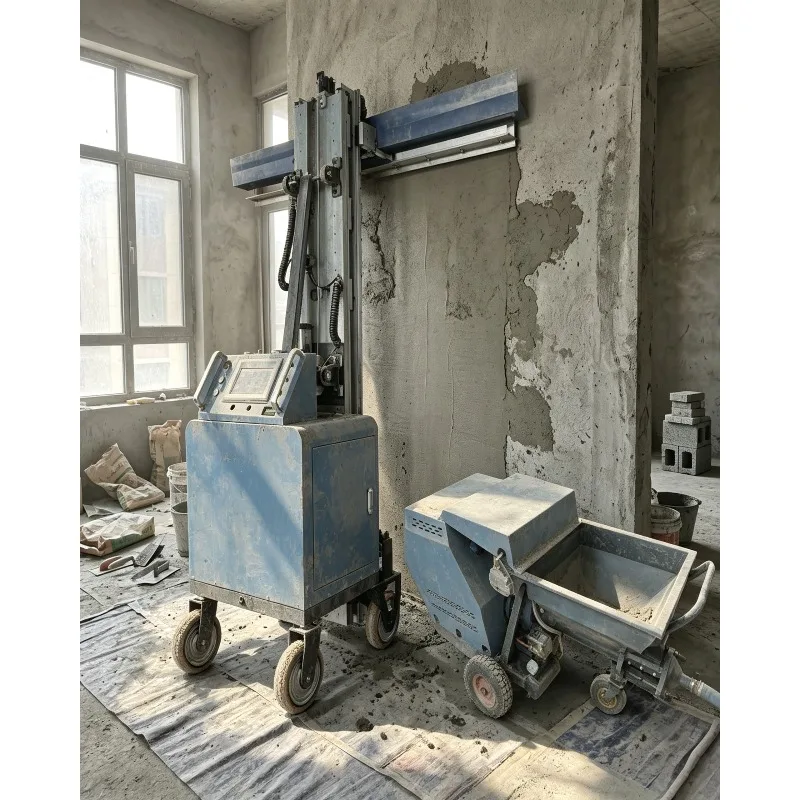 Automatic Gypsum & Cement Wall Plastering Machine Wall Screeding Rendering Robot Construction Equipment, Factory Manufacturer