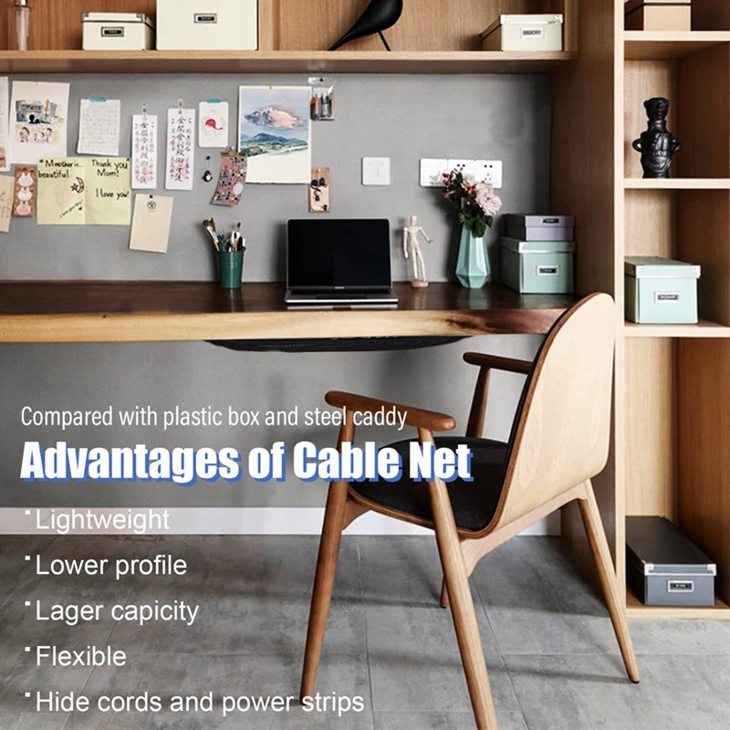 Сетка для прокладки кабелей под комплектом стола, настольный органайзер для прокладки проводов, прочная невидимая сетка для укладки кабелей