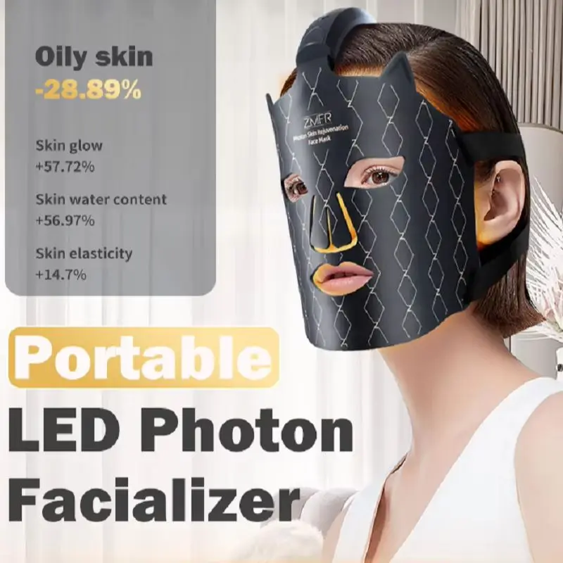 4-Farben-LED-Silikonmaske, verbessert die Haut tief, Anti-Aging, reduziert Falten, Photon-Verjüngungsmaske, Heim-Schönheitsgerät
