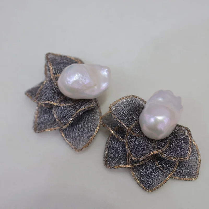 

SGARIT 14k Gold Plated Pearl Earrings Natural Baroque Trendy Women's Jewelry Accessories Wedding Banquet Anniversary Gift SE25