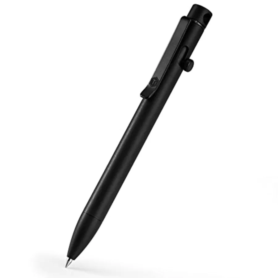 

KP01BK Bolt Action EDC Pen with Clip Titanium Pocket Ballpoint Pen for Everyday Carry