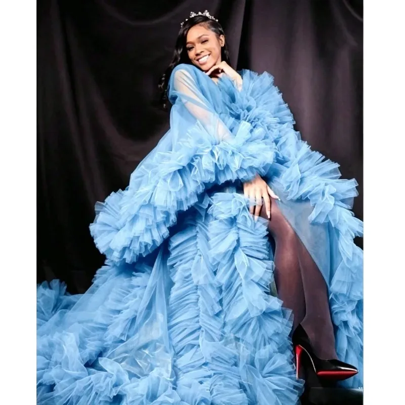 Maxi Duster de Malla Transparente con Capucha, Disfraz Vintage para Sesión de Fotos, Cárdigan de Manga Murciélago Fluido Tallas Grandes para Invitadas de Boda