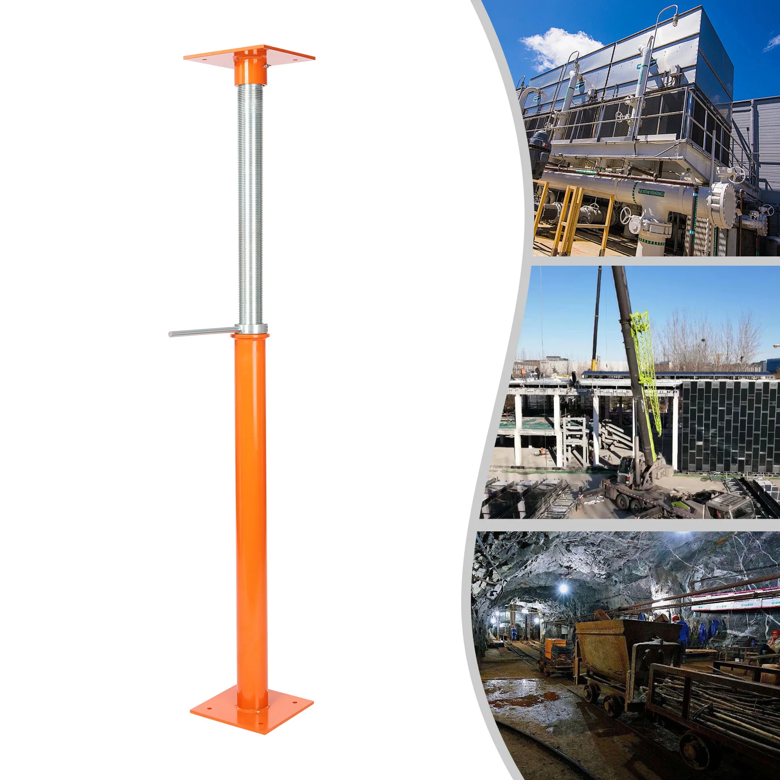 

37-61in Adjustable Height Jacking Post, 12000lbs Jack Column, House Floor Jack Pole for Construction, Bridge Construction and Maintenance