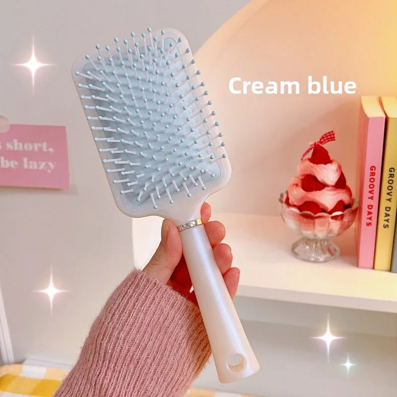 1pcs Mermaid Girl Airbag Fluffy Girl Heart Portable Comb Ins Pearl Light Color Large Board Massage Air Cushion Comb