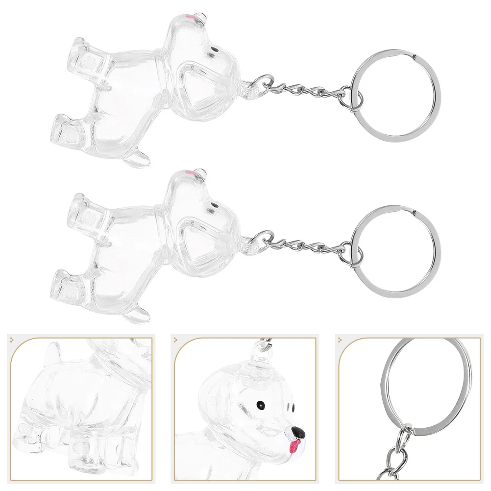 

2Pcs Pet Hair Keepsake Dog Memorial Bottle Keychain Dog Keepsake Holder Pet Remembrance Gift Portable Charm Key Fob