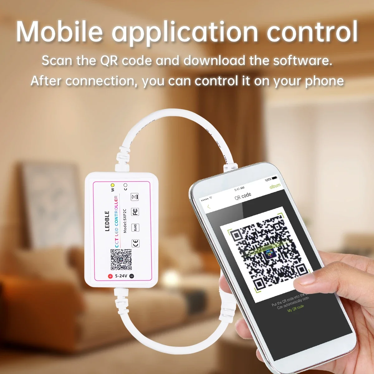 Conjunto de luzes de barra led cob cct inteligente 2700k-6500k tubo regulável de 48cm com controle por aplicativo bluetooth para sob o armário prateleira de vitrine diy