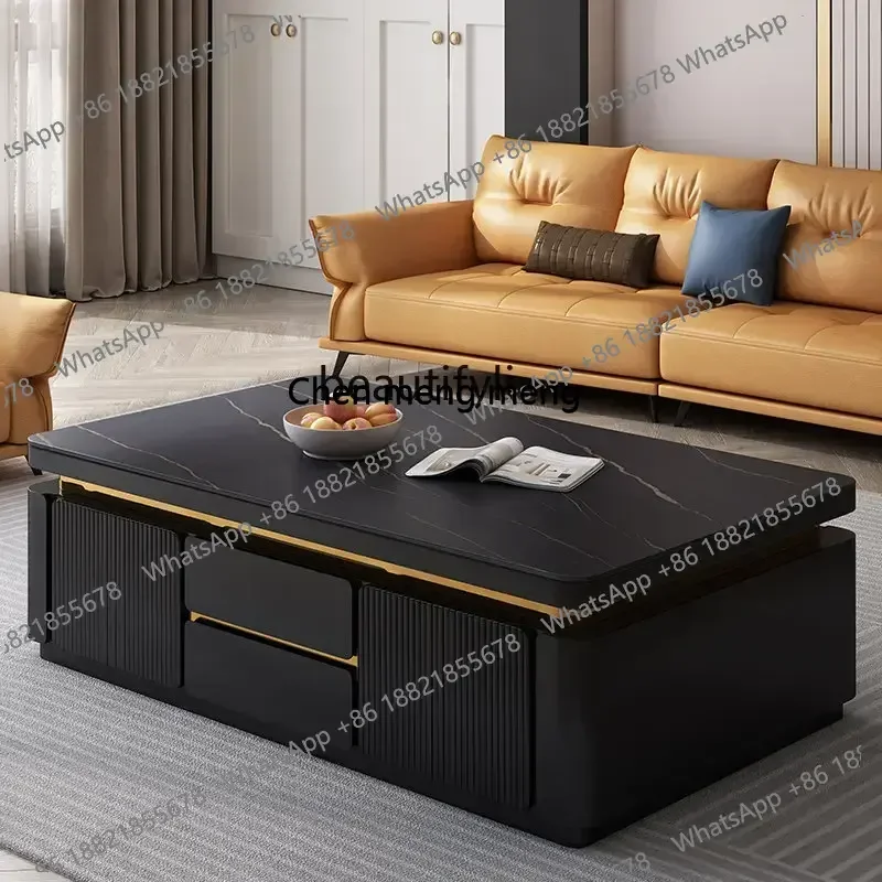 11zSolid Wood Light Luxury Coffee Table Designer Model High Sense Living Room Home TV Cabinet Unit