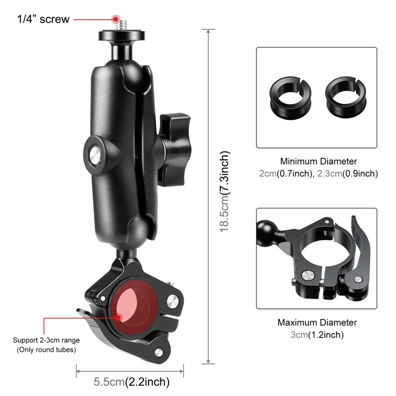 Para cámara deportiva Gopro, montaje en manillar de motocicleta/bicicleta, piezas de conducción multifuncionales y prácticas, accesorios PU909B