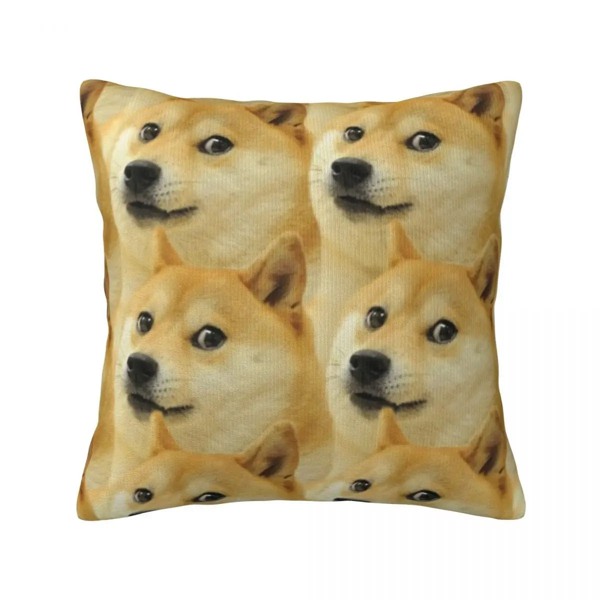 

Doge Meme Print Pillow Case Shiba Inu Cushion Zipper Pillowcase Spring Vintage Polyester Cover