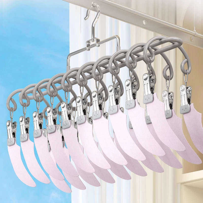 1/2 Stück 20-Clip ​ ​ Wäscheständer ​ ​ Winddicht zum Aufhängen ​ ​ Sockenhalter für Kleiderschrank und Hosen ​ ​ Multifunktionaler Organizer für Unterwäsche – Detail 16
