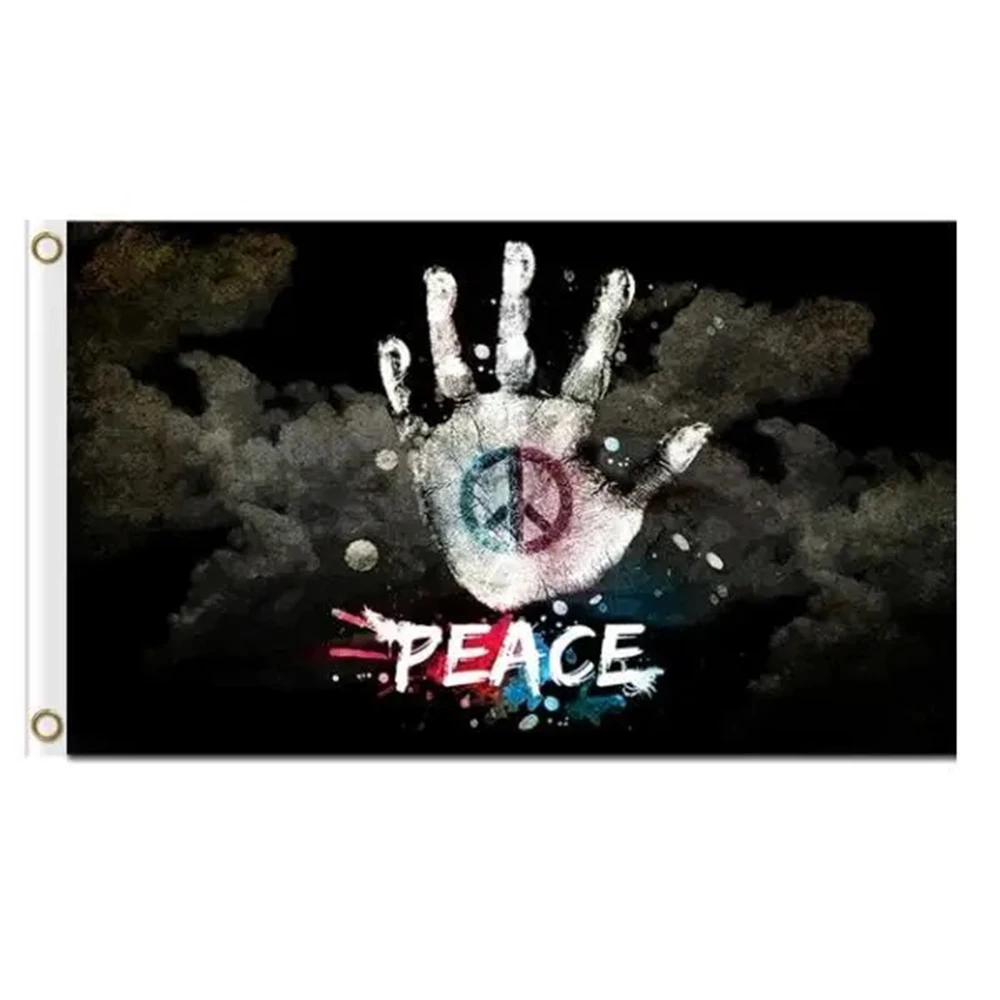 2X3FT palmprint peace sign peace flag 3x5ft banner flag