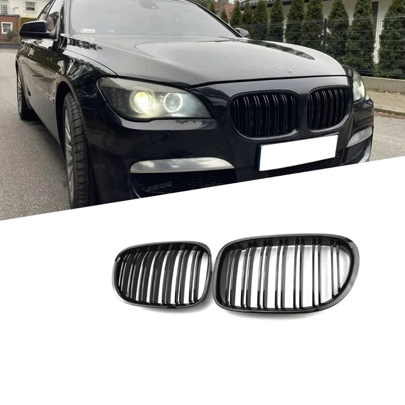 

Pair Gloss Black 3-Color Front Bumper Kidney Grills Grille Series F01 F02 F03 Grille 2009-2016 Classic Auto Part