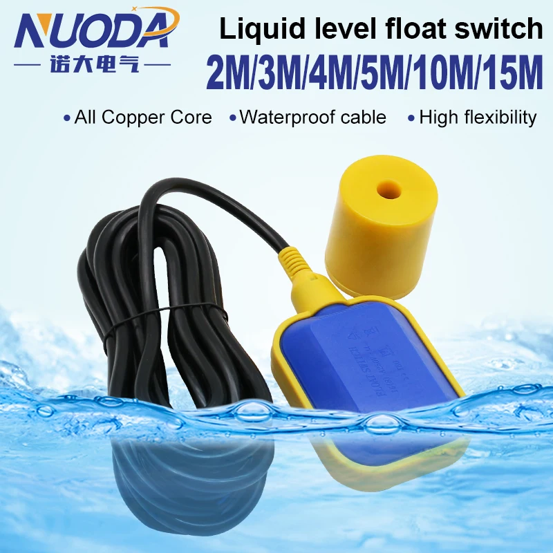 NUODA Controller Float Switch Liquid Switches Liquid Fluid Water Level Float Switch Contactor Sensor 1pcs 2M/3M/4M/5M/10M/15M