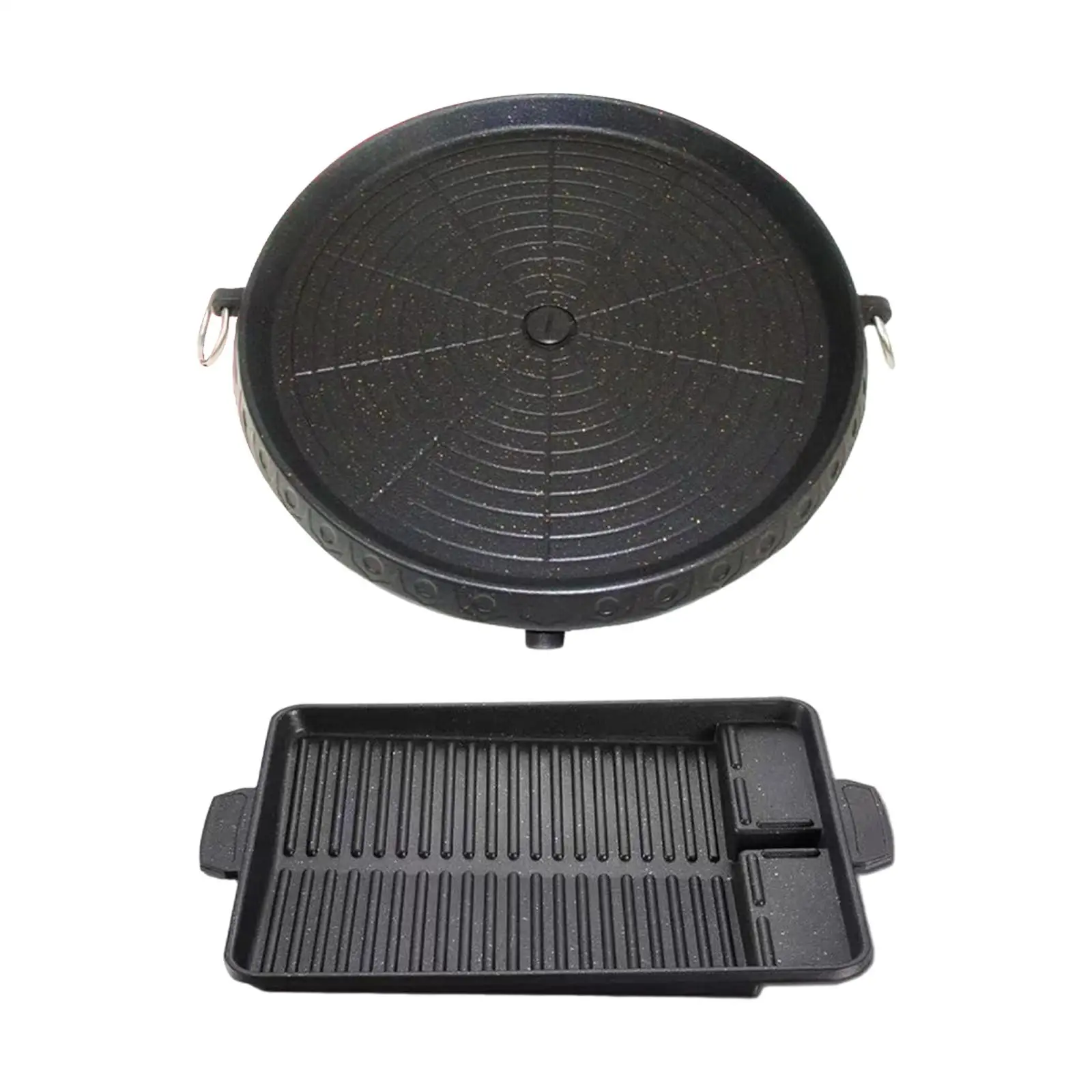 Nonstick Barbecue Plate Aluminium Alloy Grilling Pan with Handles for Kitchen Stovetop Grill Kitchen Cooking Tool