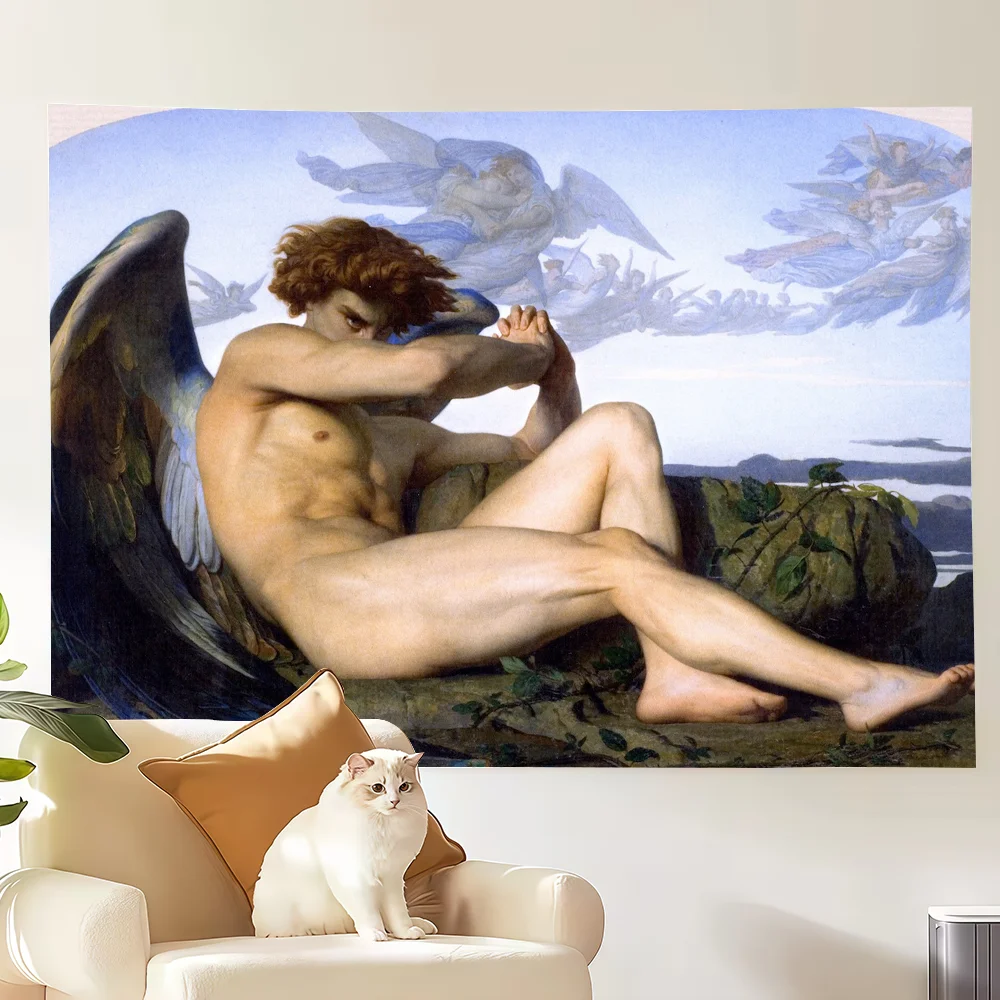 Alexandre Cabanel Fallen Angel flag Decoration Art Picnic Party Home Hanging Camping Outdoor Party Banner