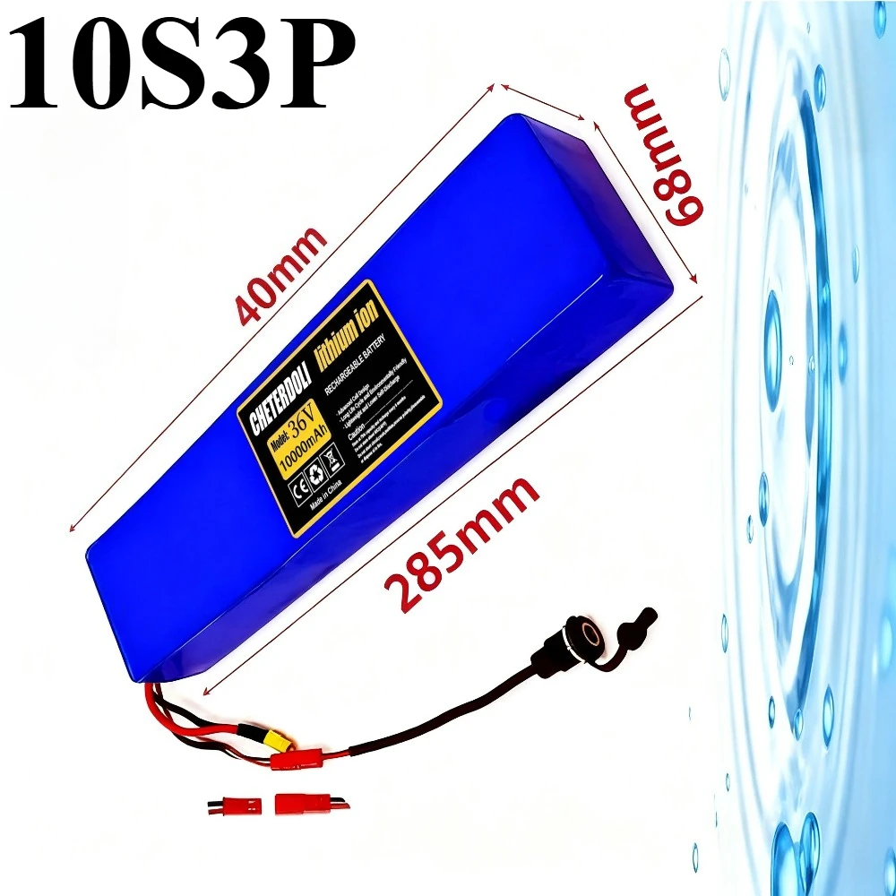 

36V 10000mAh 18650 10S3P Li-ion Rechargeable Battery Pack Suitable for Battery Replacement of 42V Electric Scooters.