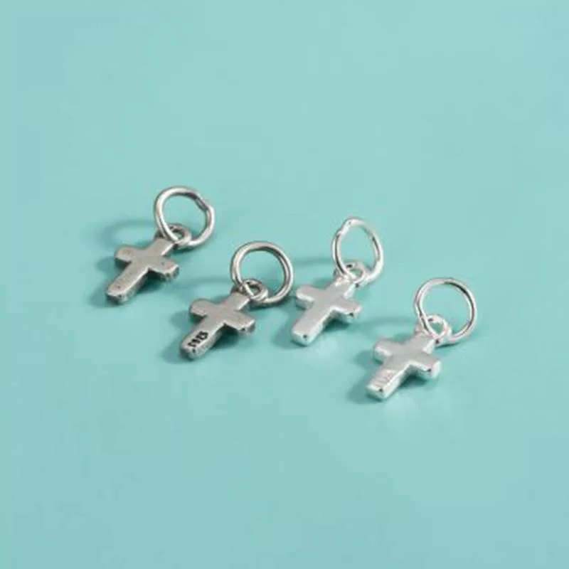 

2pcs Genuine Real Pure Solid 925 Sterling Silver for Women Cross DIY Pendant Suspension Jewelry Making Findings