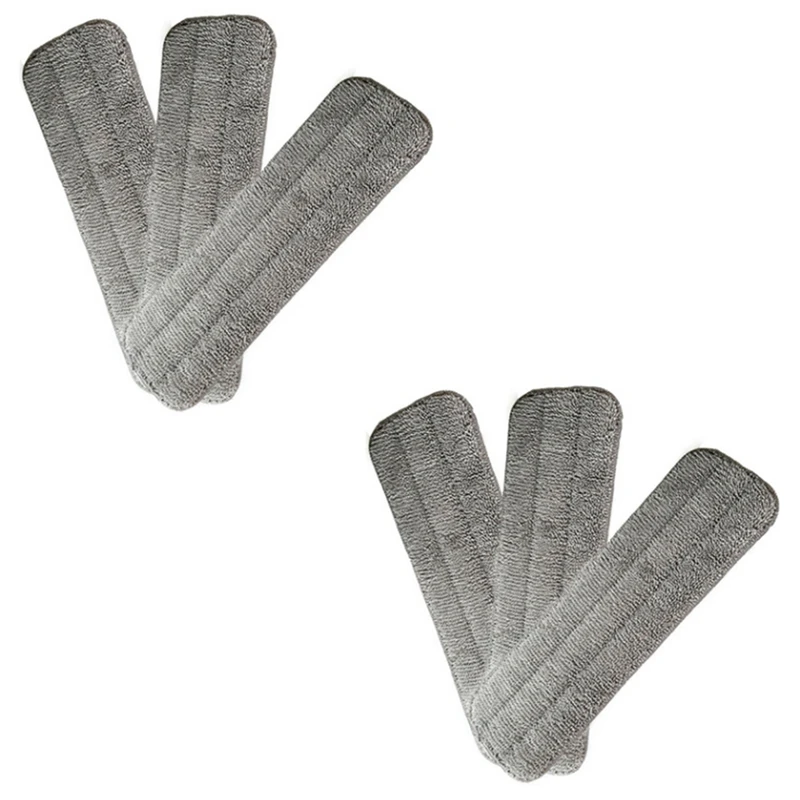 6 Pack Mop Pads Wet Dry Microfiber Mop Cleaning Pad 38X11CM Mop Replacement Head For Most Spray Mops And Reveal Mops