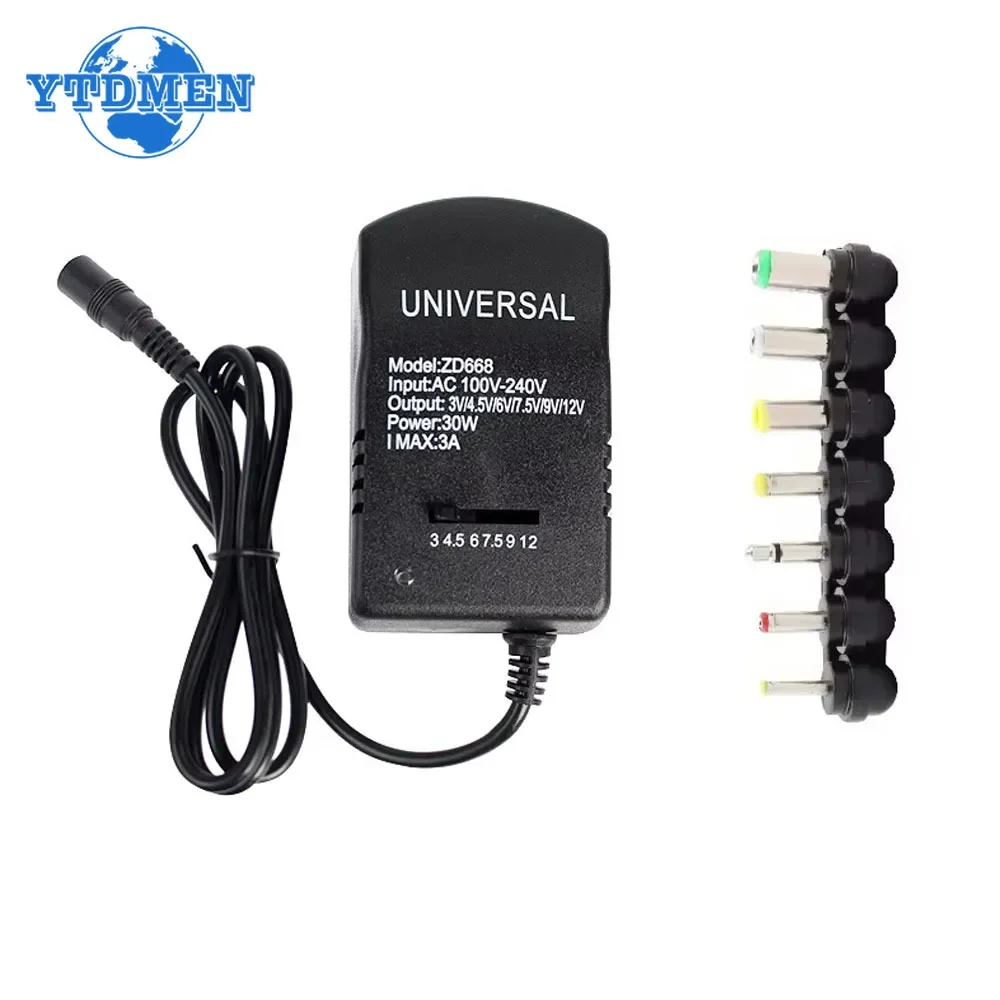 30W Adaptor Adjustable Power Adapter Charger Multi Voltage AC 220V TO  DC 3V 4.5V 6V 7.5V 9V 12V EU US Converter Adapter Plug 7