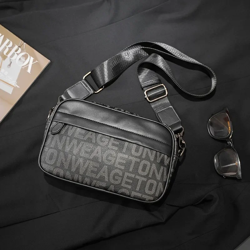 Letter Printed Crossbody Bags Men New Fashion Shoulder Messenger Bag Men Crossbody Bags Satchels Square Sling Bag Male Handbags