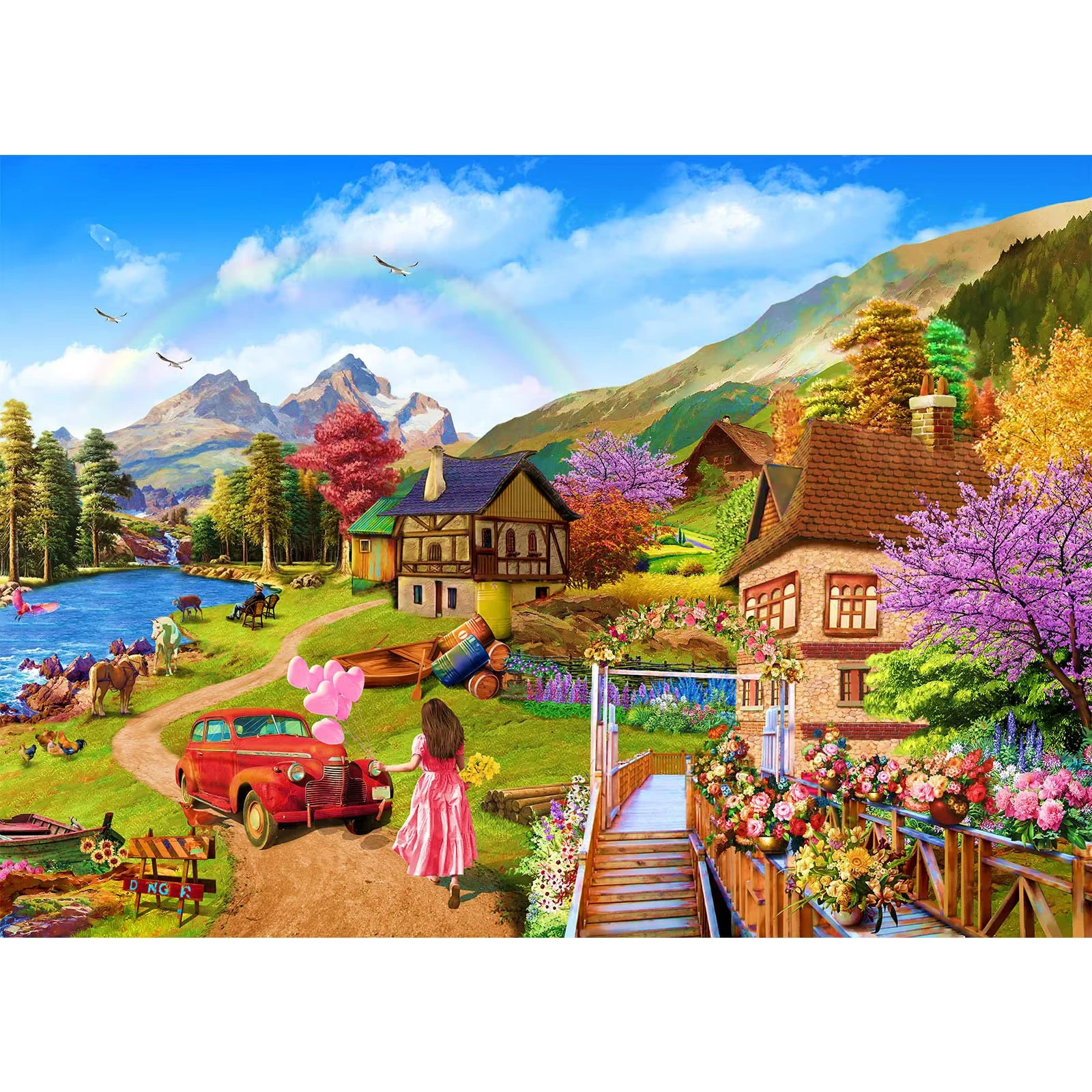 

Urban Life Landscape River 500/1000/1200/2000 PCS Jigsaw Puzzles Family Activity Games for Gameroom Bedroom Home Decor