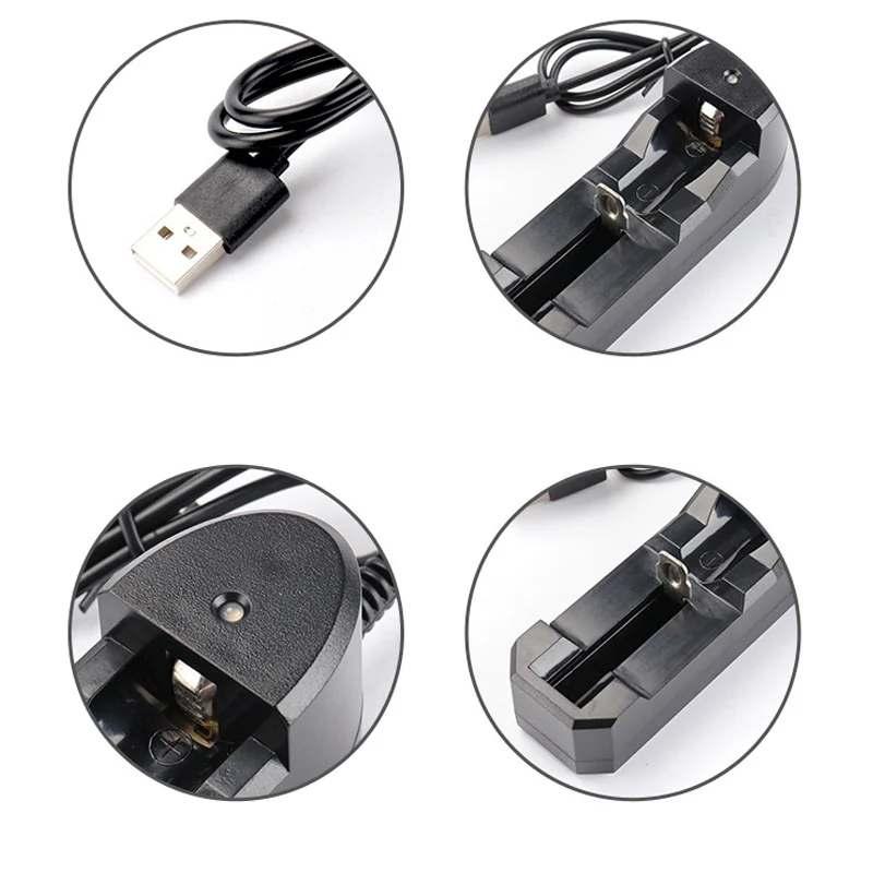 1 Ports Slots 5V 2A 4.2V 1000mA USB Charger For 10440 14500 16340 16650 14650 18350 18650 18500 Rechargeable Battery