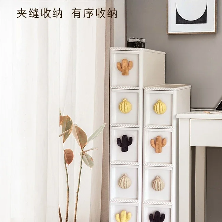 Balcony storage cabinet mobile living room bathroom wall cabinet crevice kitchen cabinet rack