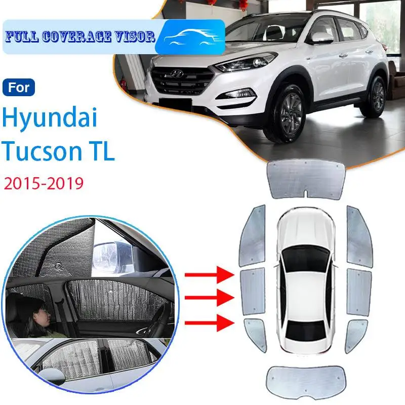 

Для Hyundai Tucson TL 2015 ~ 2019 2018 MK3, высокая конфигурация, полное покрытие автомобиля, солнцезащитный козырек, защита от солнца, ветрозащитное боковое окно автомобиля