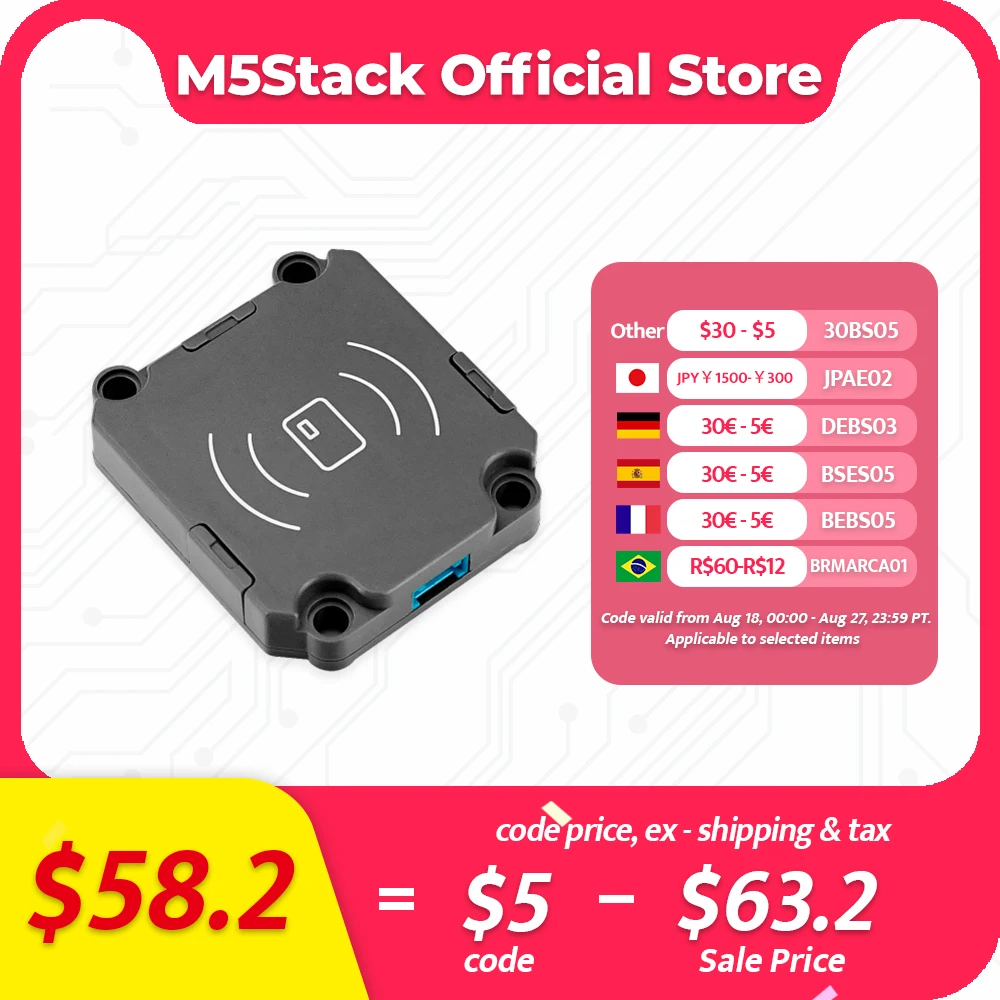 

Официальный блок UHF RFID M5Stack (JRD-4035)