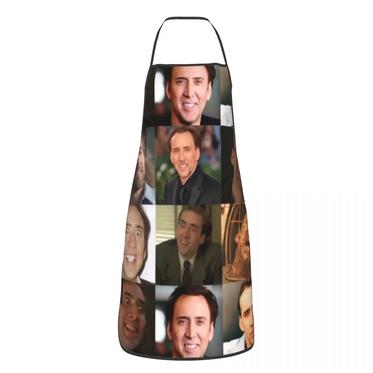 Custom Bib Nicolas Cage Funny Meme Apron for Men Women Unisex Adult Chef Kitchen Cooking Tablier Cuisine Gardening