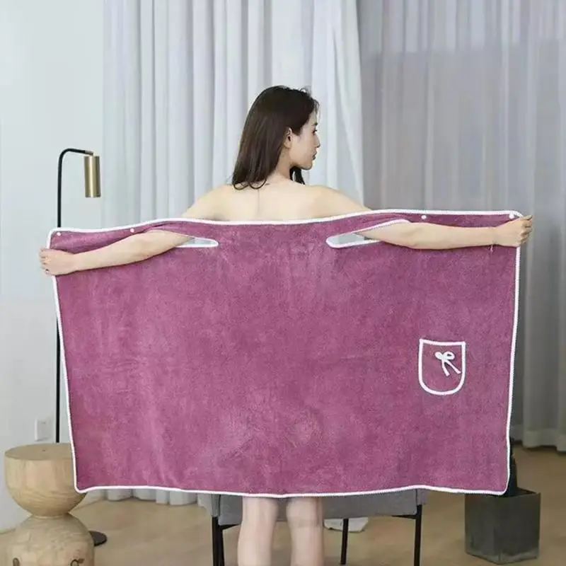 7Colors Coral Velvet Bath Skirt Soft Absorbent Thickened with Edging Adult Women Body Wrapped Wearable Bath Towel