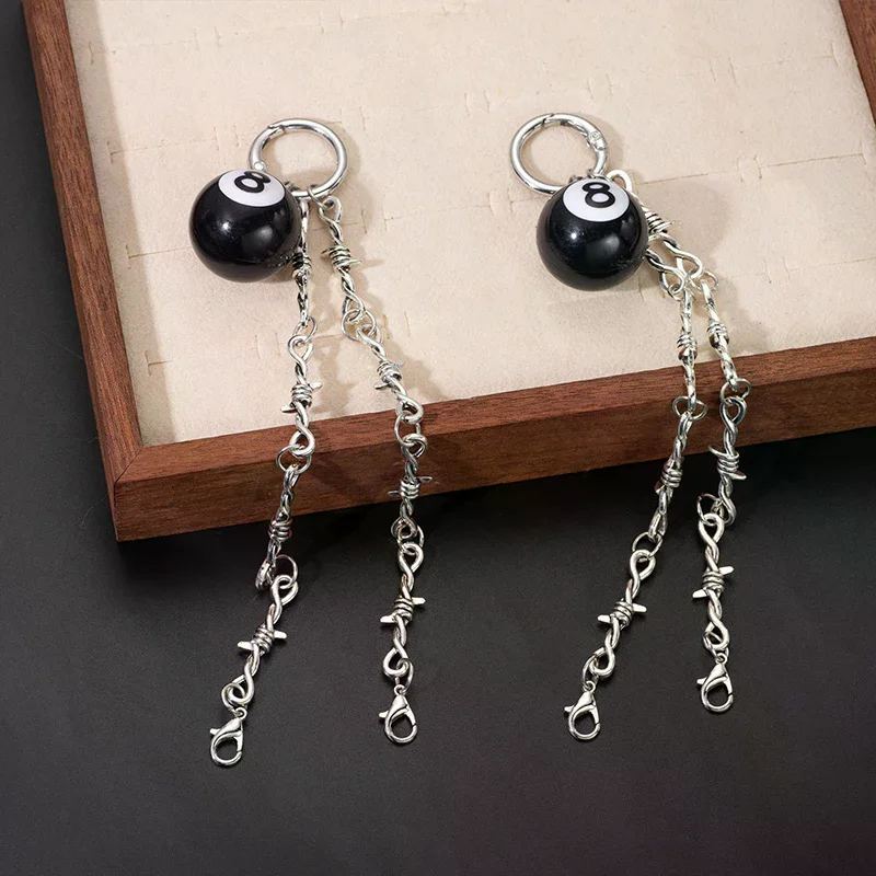1pc Gothic Punk Style Detachable Double Thorn Shoe Decor Chain Easy-Release Buckle Mechanism Ideal DIY Fashion Accessory