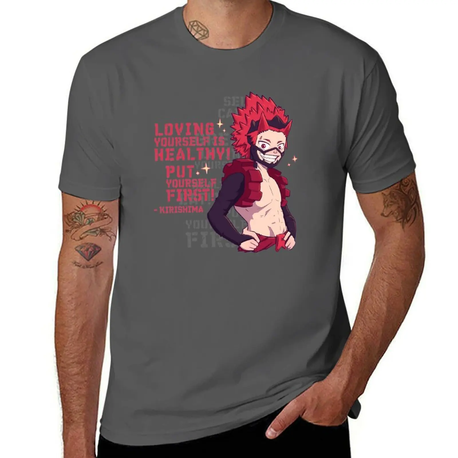 Motivational Kirishima T-Shirt Large Size Short Sleeve T-Shirt