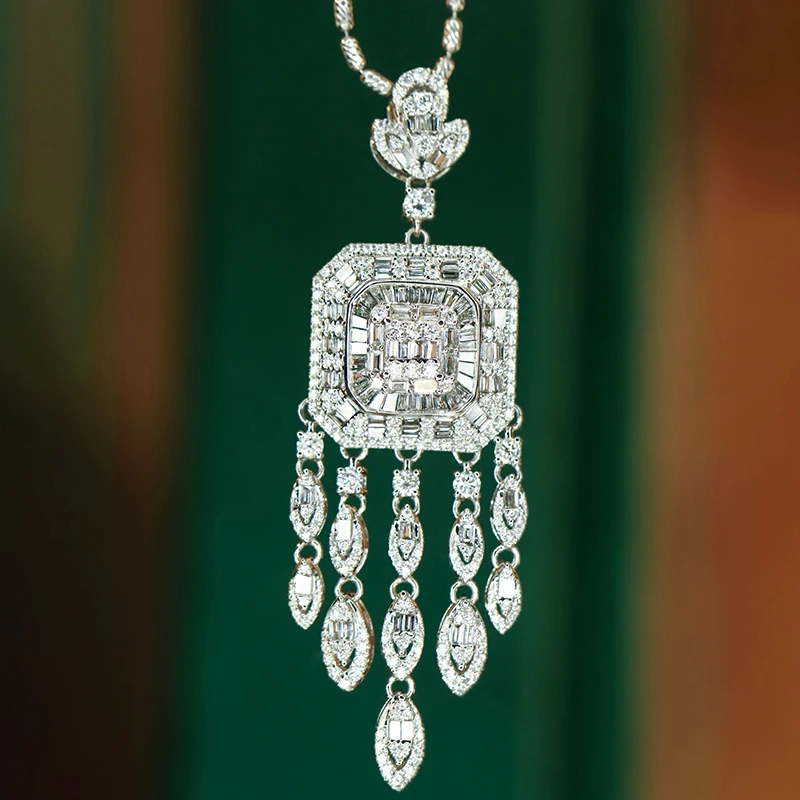 Aazuo Real 18K Solid White Gold Yellow Gold Natrual Diamonds 1.18ct Pendent No Chain For Women Perfect for Special Occasions