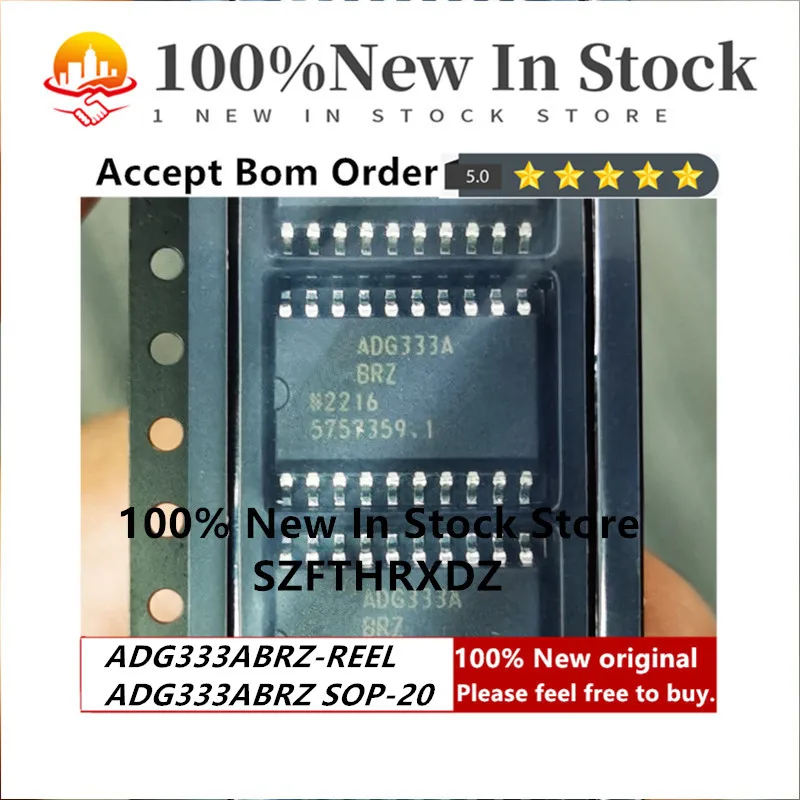 

100% NEW ORIGINAL ADG333ABRZ-REEL SOP-20 ADG333ABRZ SOP20 Analog Switch Quad SPDT 20-Pin SOIC W T/R (10PCS)