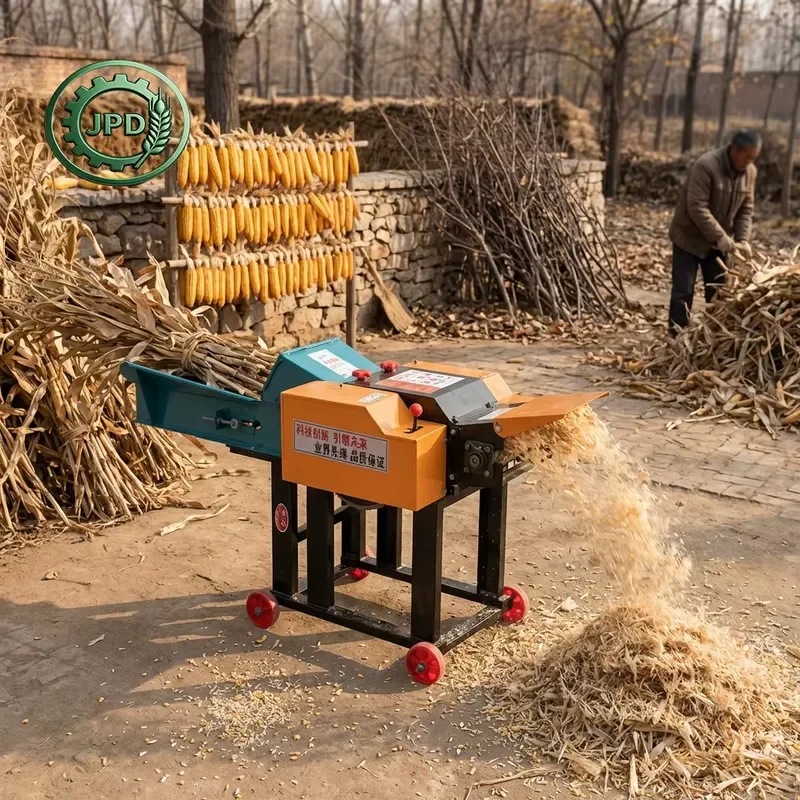New Electric Chaff Cutter Machine for Grains Stainless Steel 2 Ton/H Capacity Livestock Farm Fodder Processing 110V/220V/380V