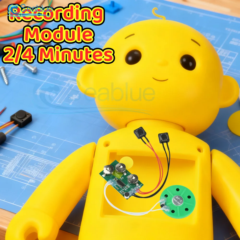 لتقوم بها بنفسك وحدة صوت قابلة للتسجيل 120/240 ثانية رقاقة تسجيل الصوت بنقرة واحدة تسجيل وتشغيل لبطاقات المعايدة اللعب الهدايا