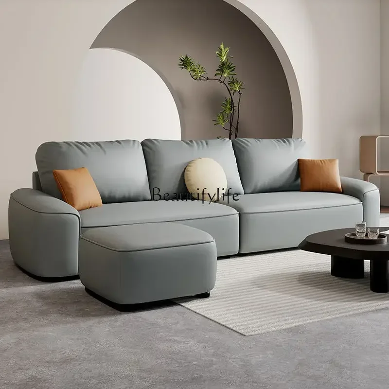

yj19 Modern simple Nordic wind waterproof and scratch-proof cat claw leather sofa living room small apartment