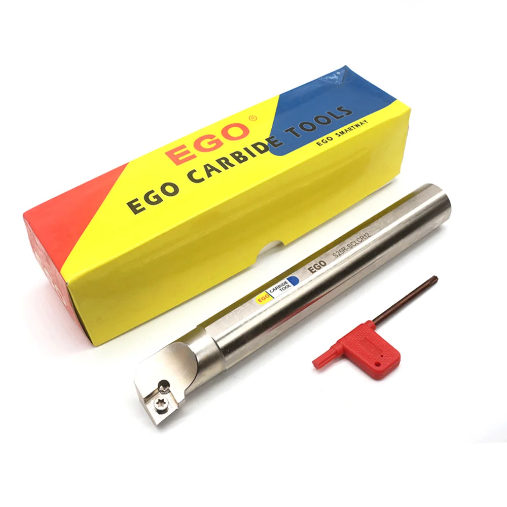 EGO Anti-vibration Steel Shank Lathe accessories S25R-SCLCR12 D25mm Length 200mm Tool Holder For Insert CCMT120404 Metal Cutter