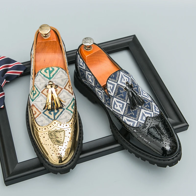 

Модные мужские лоферы, повседневная обувь для вечеринок, ночного клуба, уличная прогулочная обувь 38-46, хит продаж, рабочая обувь для парикмахеров на толстой подошве