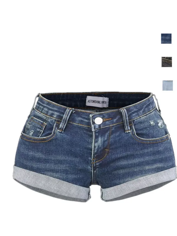 

Американские ретро орты с низкой талией, сексуальные облегающие шорты, закрывающие ягодицы, джинсовые орты для женщин, всесезонная одежда