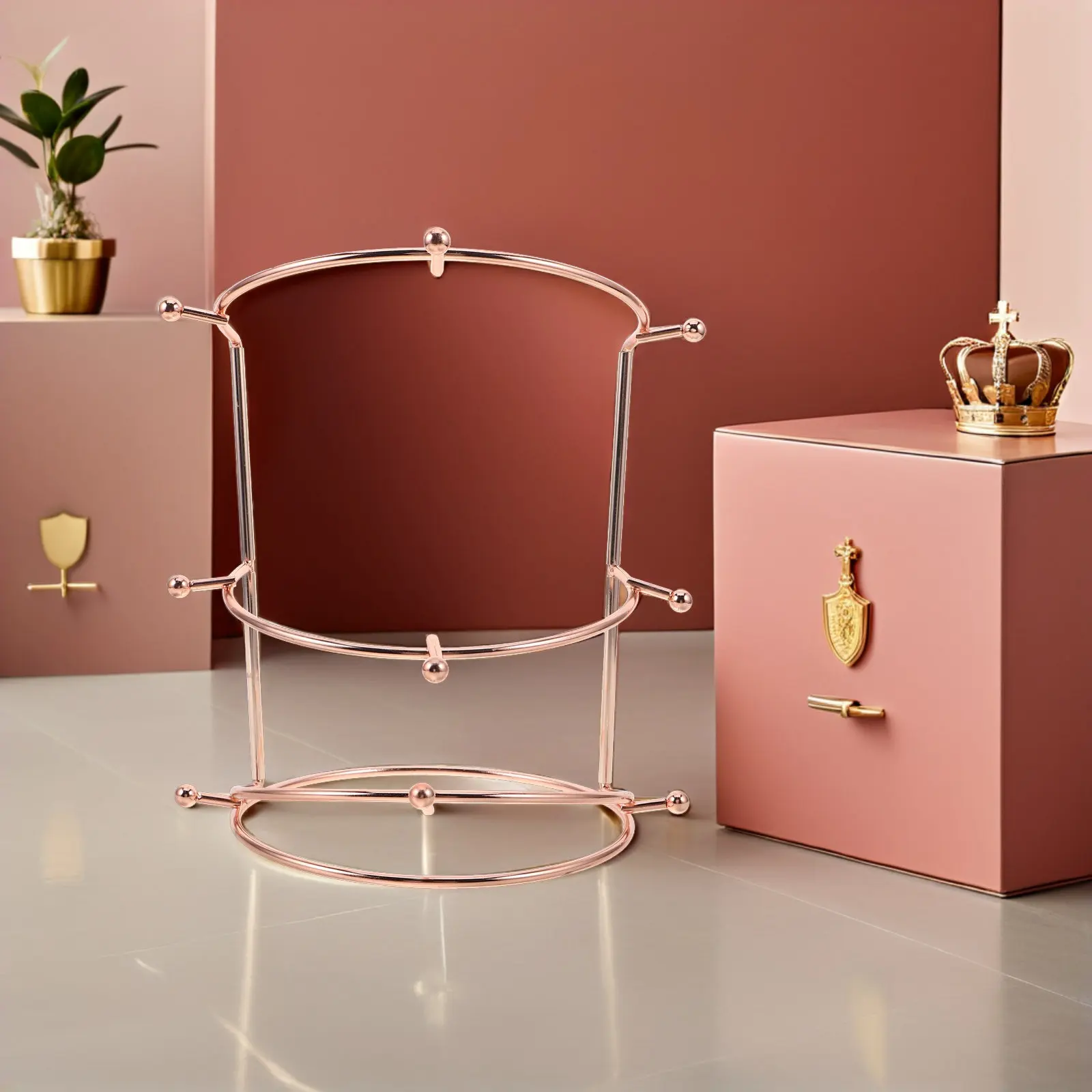 3 Tier Crown Display Stand Gold Tiara Organizer Hairband Holder Jewelry Rack Bridal Jewelry Storage Rack Beauty Salon Display