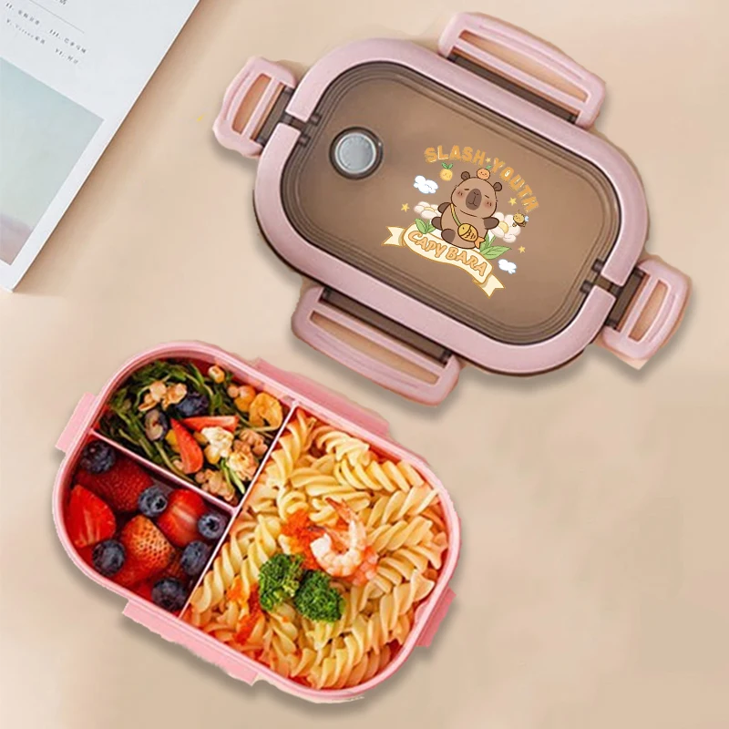 Capybara Bento Lunch Box Anime Animali Stampa Contenitori per alimenti Scuola per bambini Picnic Lunchbox Ragazzi Ragazze Custodie per cena da ufficio