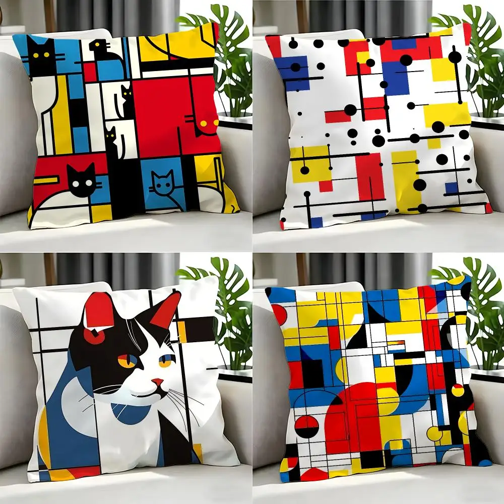 pattern Piet Mondrian Cushion Cover 1Pc  Cushion Cover 50x50 45x45 40x40 Pillowcase Decorative Sofa Home Decor