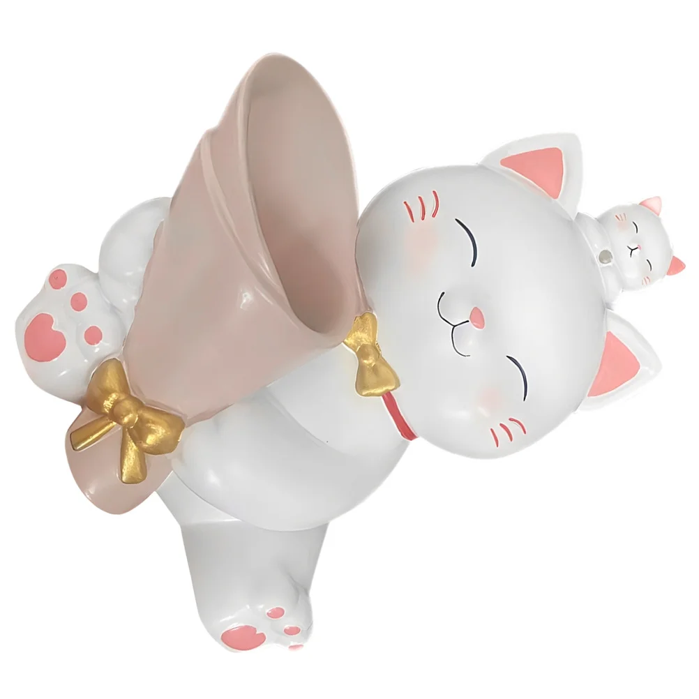 

Vase Cat Decor Resin Sculpture Floral Arrangement Figurines Home for Flowers Statue Ornament