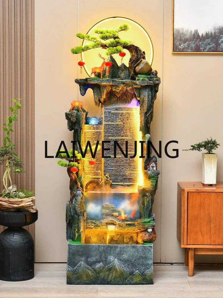 

Circulating water living room fish tank ornament landscape humidification rockery fountain feng shui wheel landing