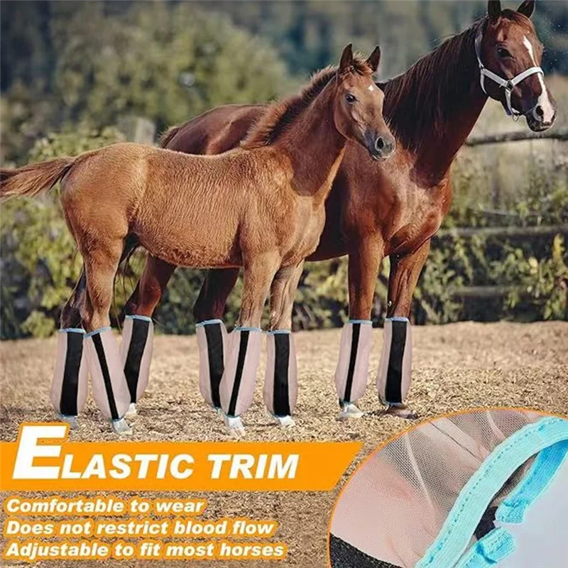 ABWE-Leggings para caballos, suministros ecuestres, mallas para caballos, equipo protector antimosquitos, protección para pezuñas, mallas para caballos