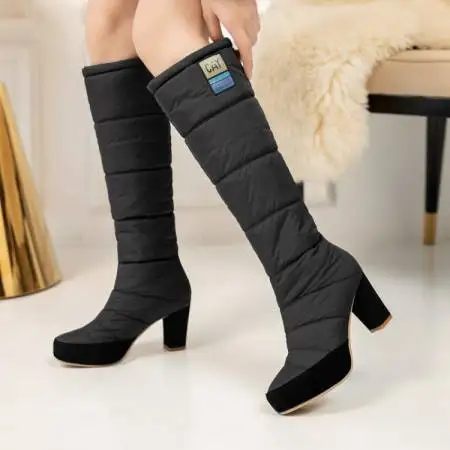 Warm Fur Plush Down Snow Boots Women Winter 2024 Shoes Waterproof Comfortable Ladies Knee High Boot Black Plus Size 43