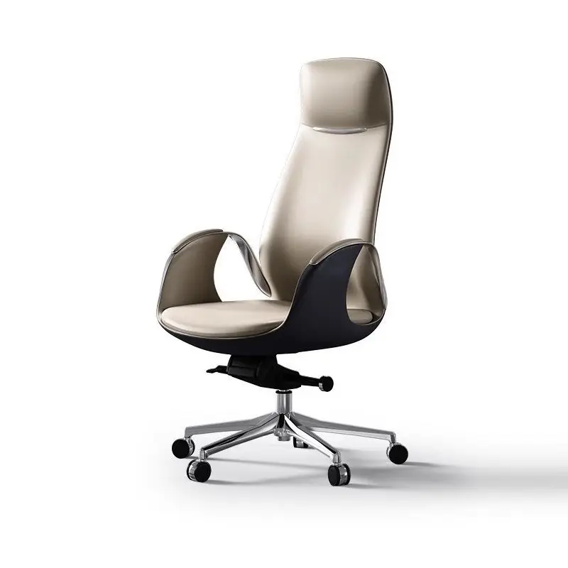 Leather high-end class boss light luxury office  ergonomic computer  home study  waist